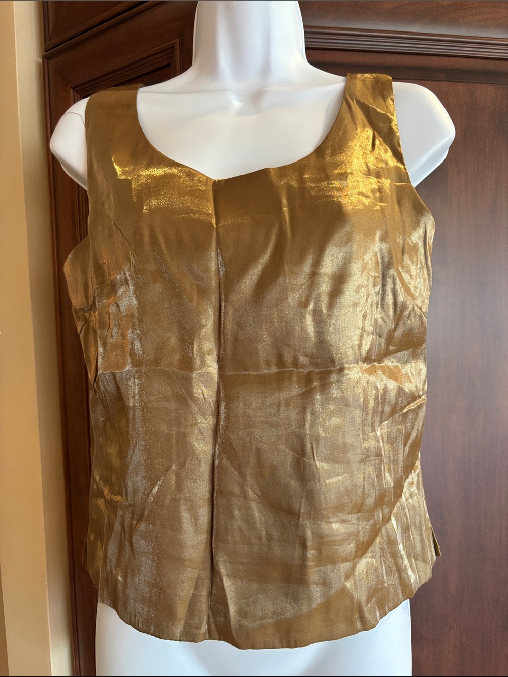 Dress Barn Metallic Gold Textured Button Jacket with Matching Shell - Picture 2 of 5